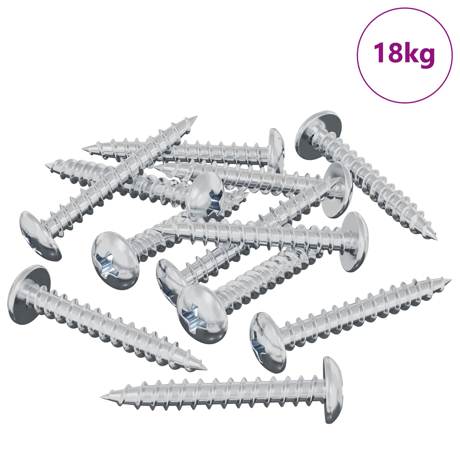 vidaXL Wkręt Drewniany 8182 pcs Srebrny M4 x 28 mm Żelazo