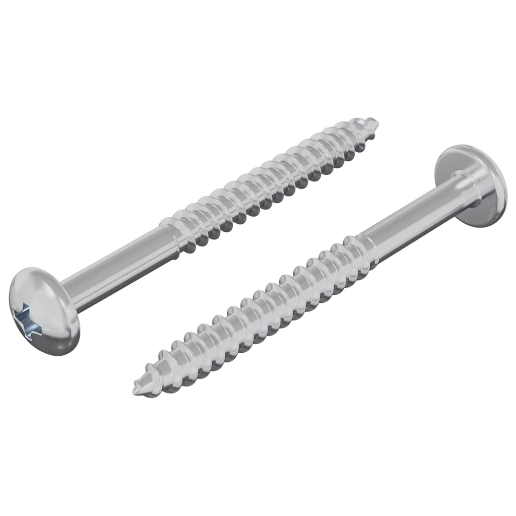 vidaXL Wkręt Drewniany 2 pcs Srebrny 9,8 x 53 mm Stal