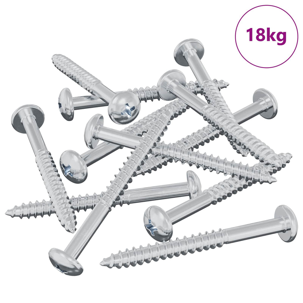 vidaXL Wkręt Drewniany 3273 pcs Srebrny 9,8 x 53 mm Stal