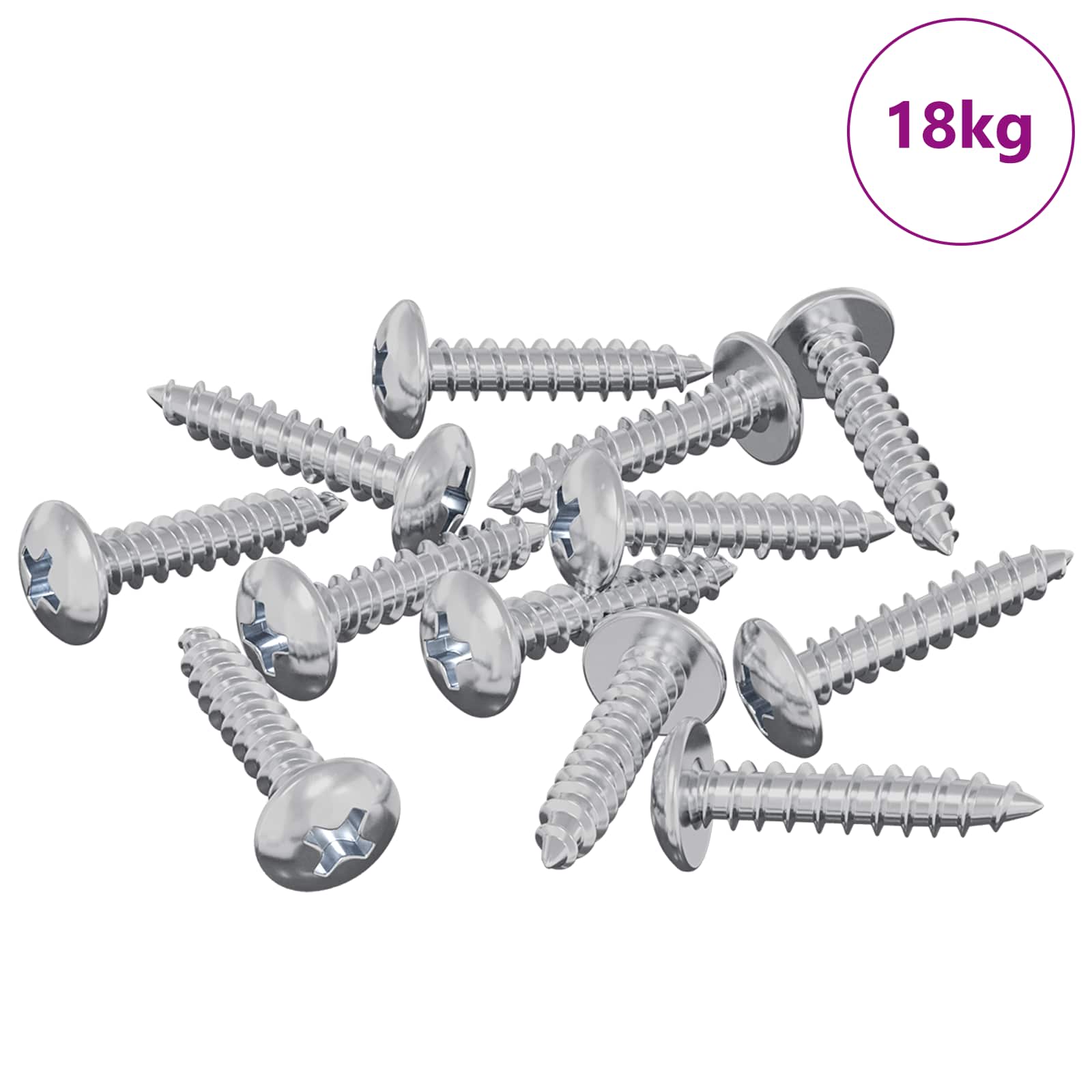 vidaXL Wkręty Drewniane 10976 pcs Srebrny Stal