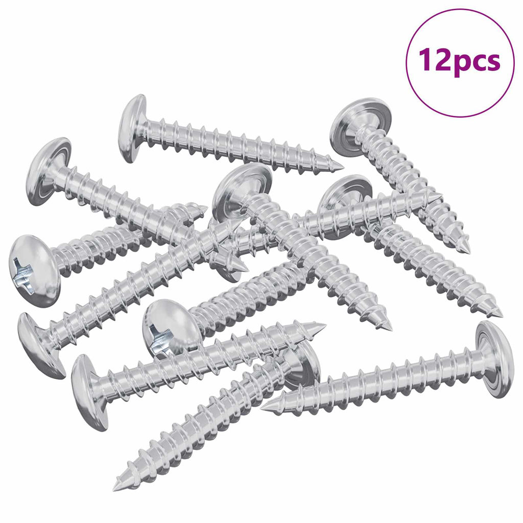 vidaXL Wkręty Drewniane 12 pcs Srebrny M4 x 25 mm Stal