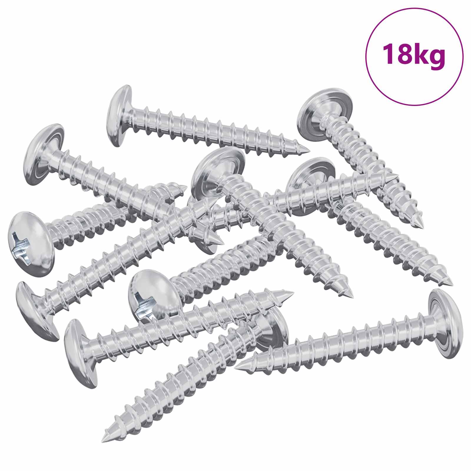 vidaXL Wkręty Drewniane 9231 pcs Srebrny Stal