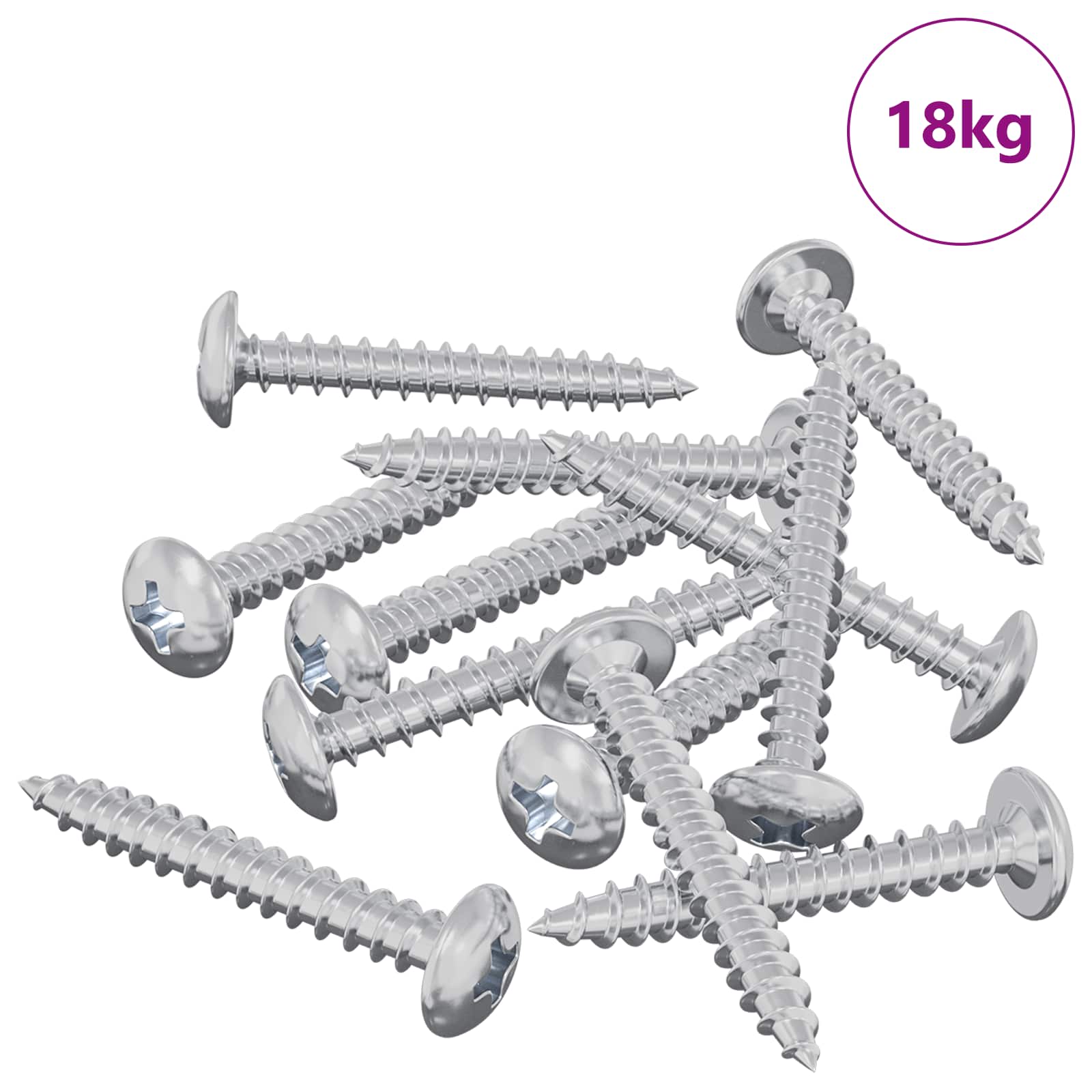 vidaXL Wkręty Drewniane 8451 pcs Srebrny Stal