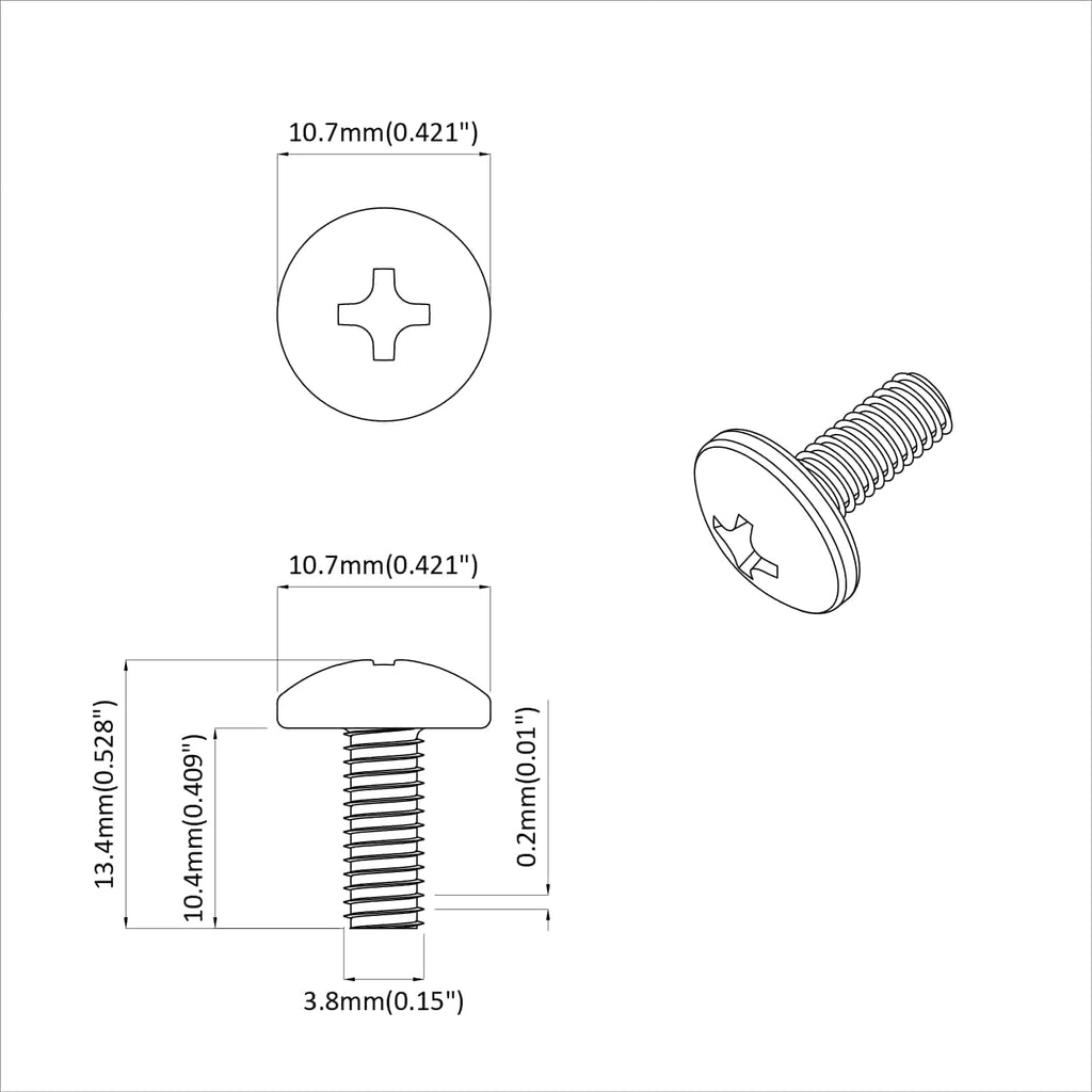 vidaXL Śruby osłonowe 2 pcs Czarny M4 x 10 mm Stal