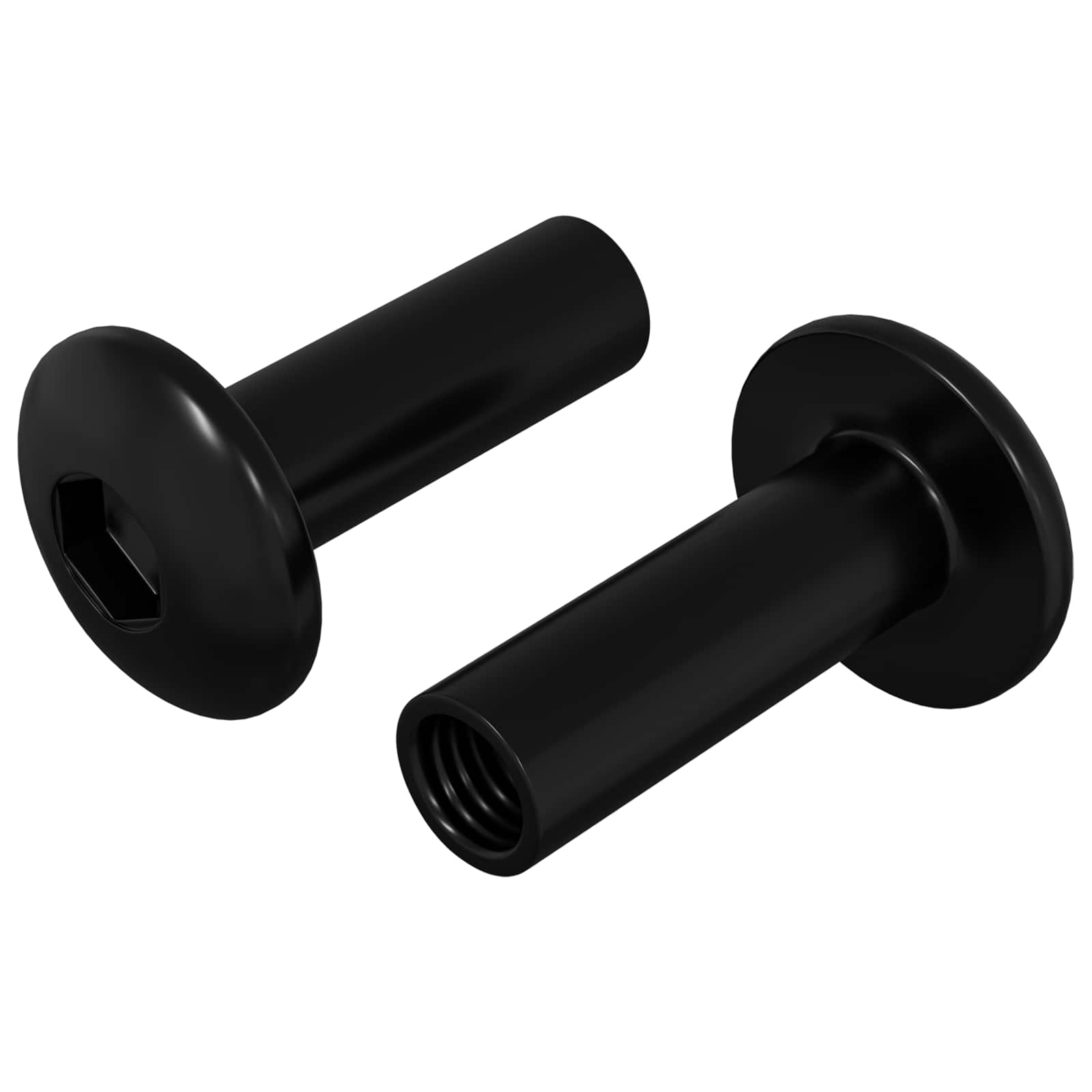 vidaXL Nakrętki Osłonowe 2 pcs Czarny M4 x 14,5 mm Metal