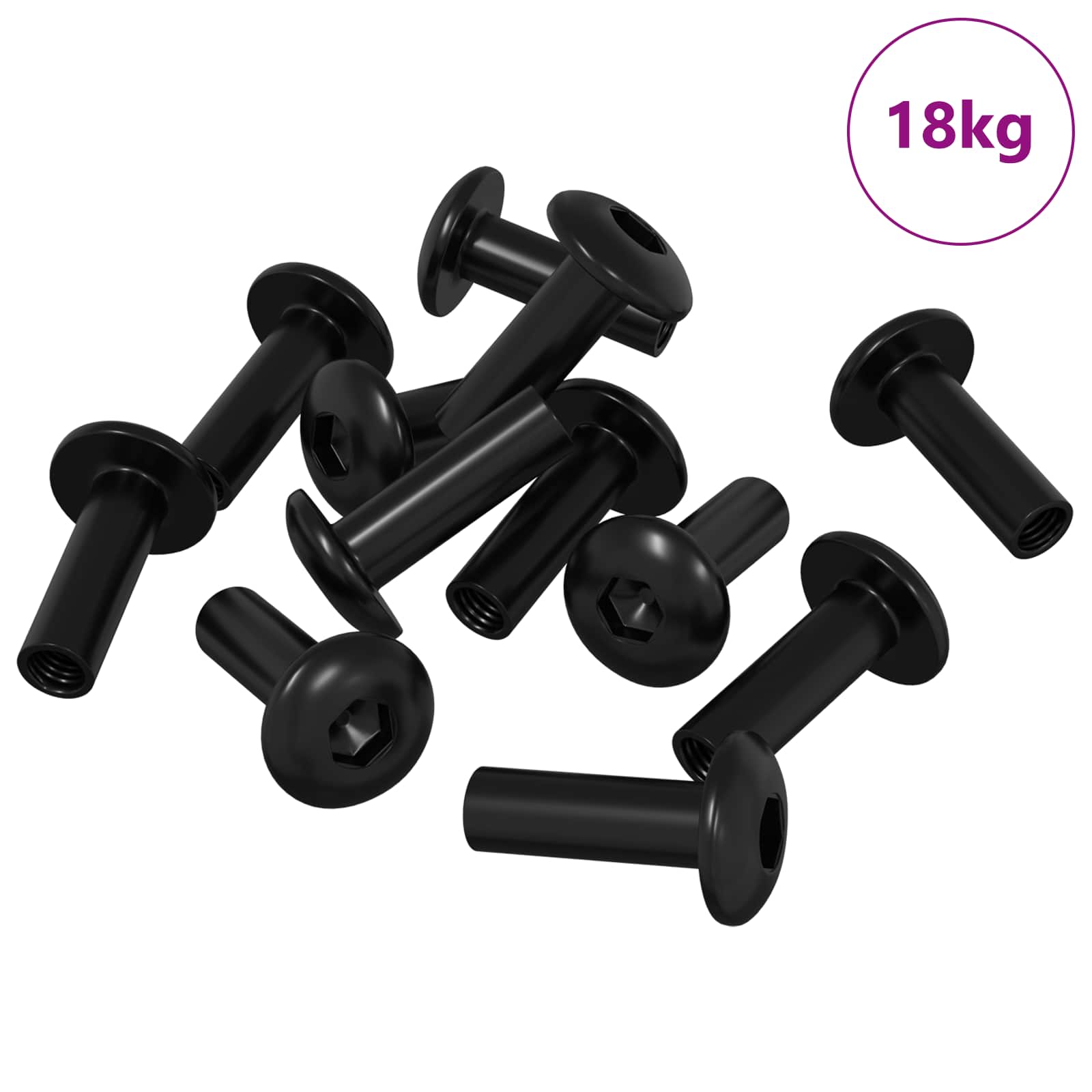 vidaXL Nakrętki Osłonowe 8451 pcs Czarny Metal
