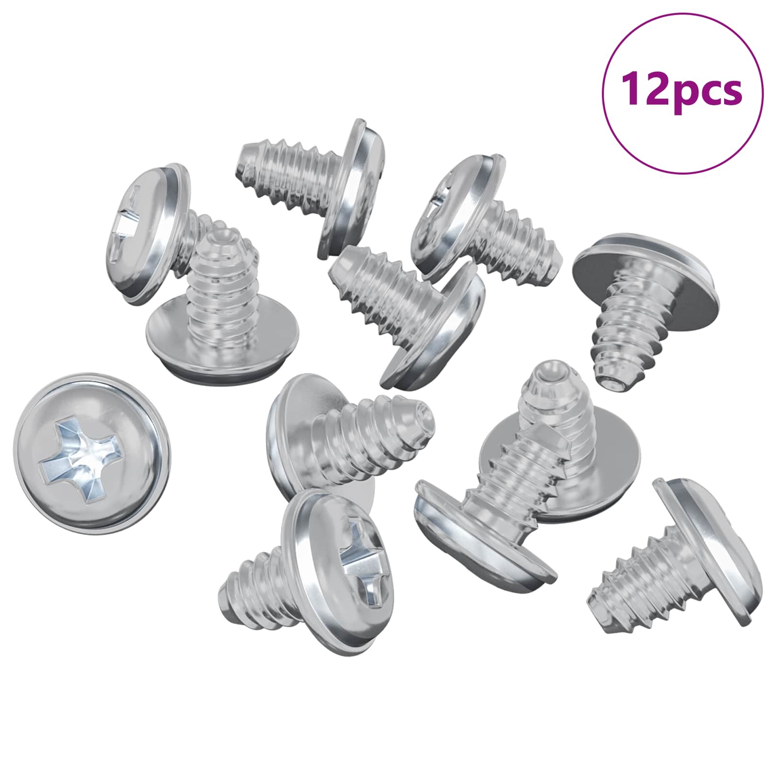 vidaXL Śruby blokujące 12 pcs Srebrny M4 x 5 mm Żelazo