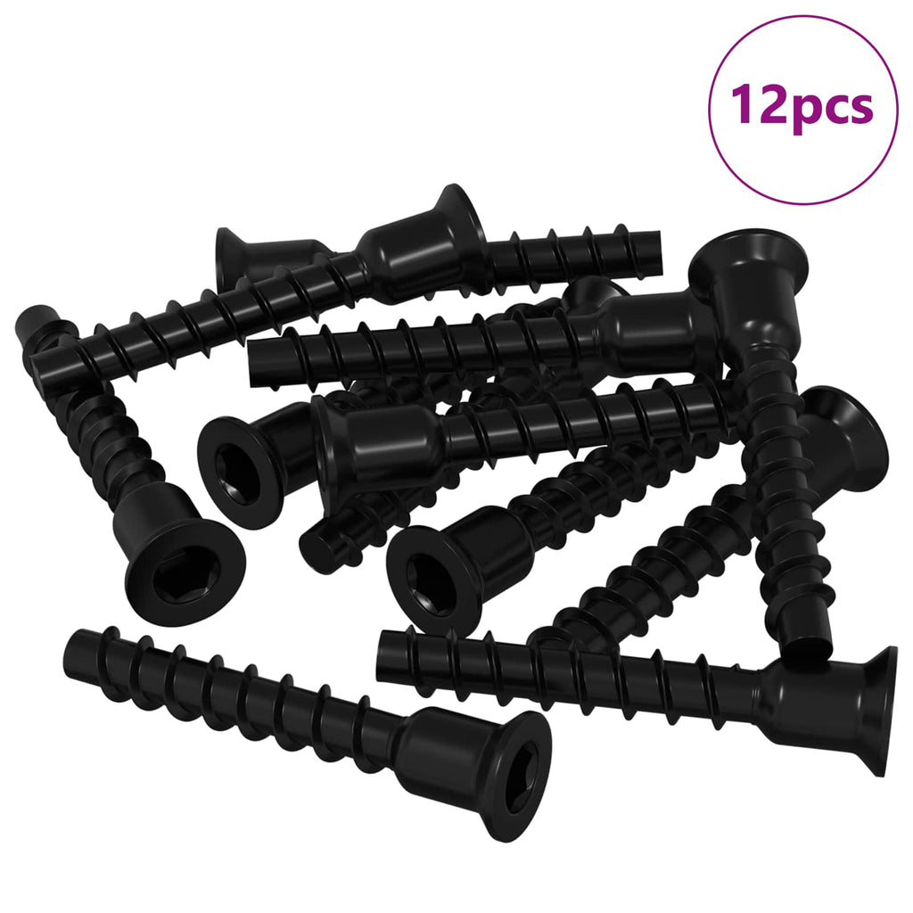 vidaXL Śruba z gniazdem i główką sferyczną 12 pcs Czarny 7 x 40 mm