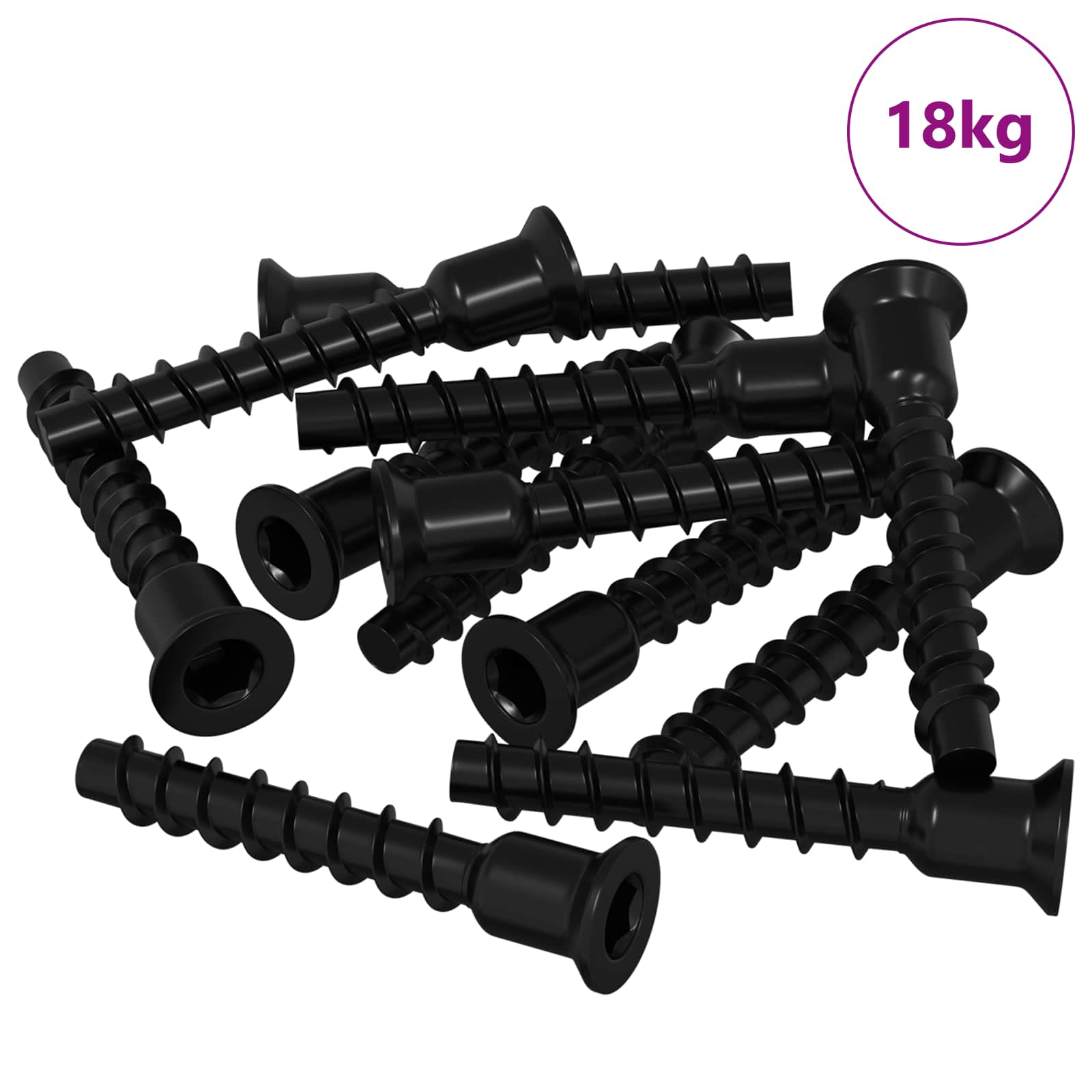 vidaXL Śruba z gniazdem i główką sferyczną 3072 pcs Czarny 7 x 40 mm