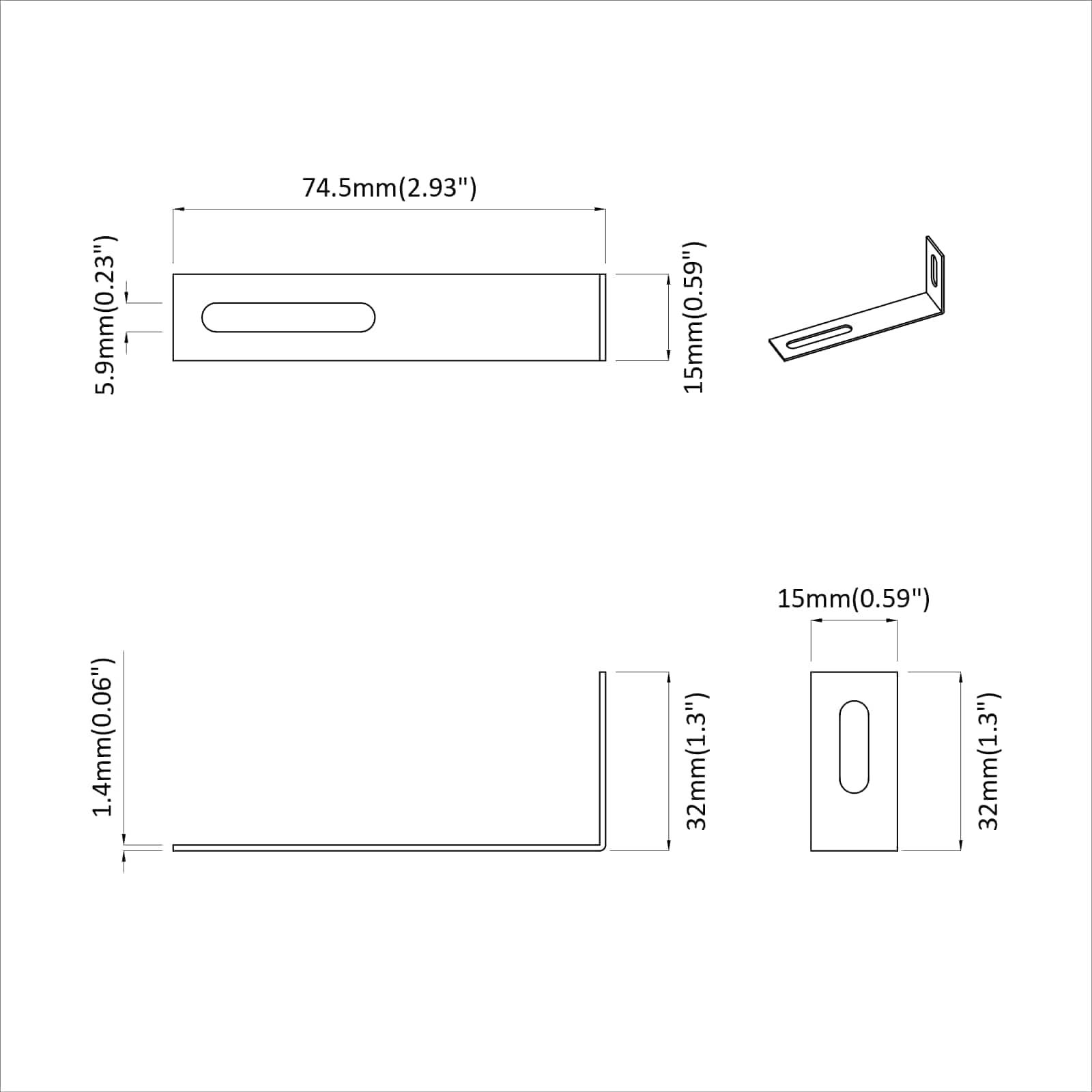 vidaXL Uchwyt antyprzewrócenia 2 pcs Srebrny 74,5 x 15 x 32 mm Żelazo