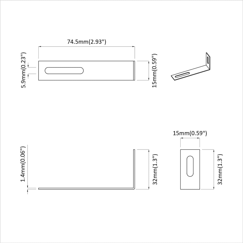 vidaXL Uchwyt antyprzewrócenia 12 pcs Srebrny 74,5 x 15 x 32 mm Żelazo