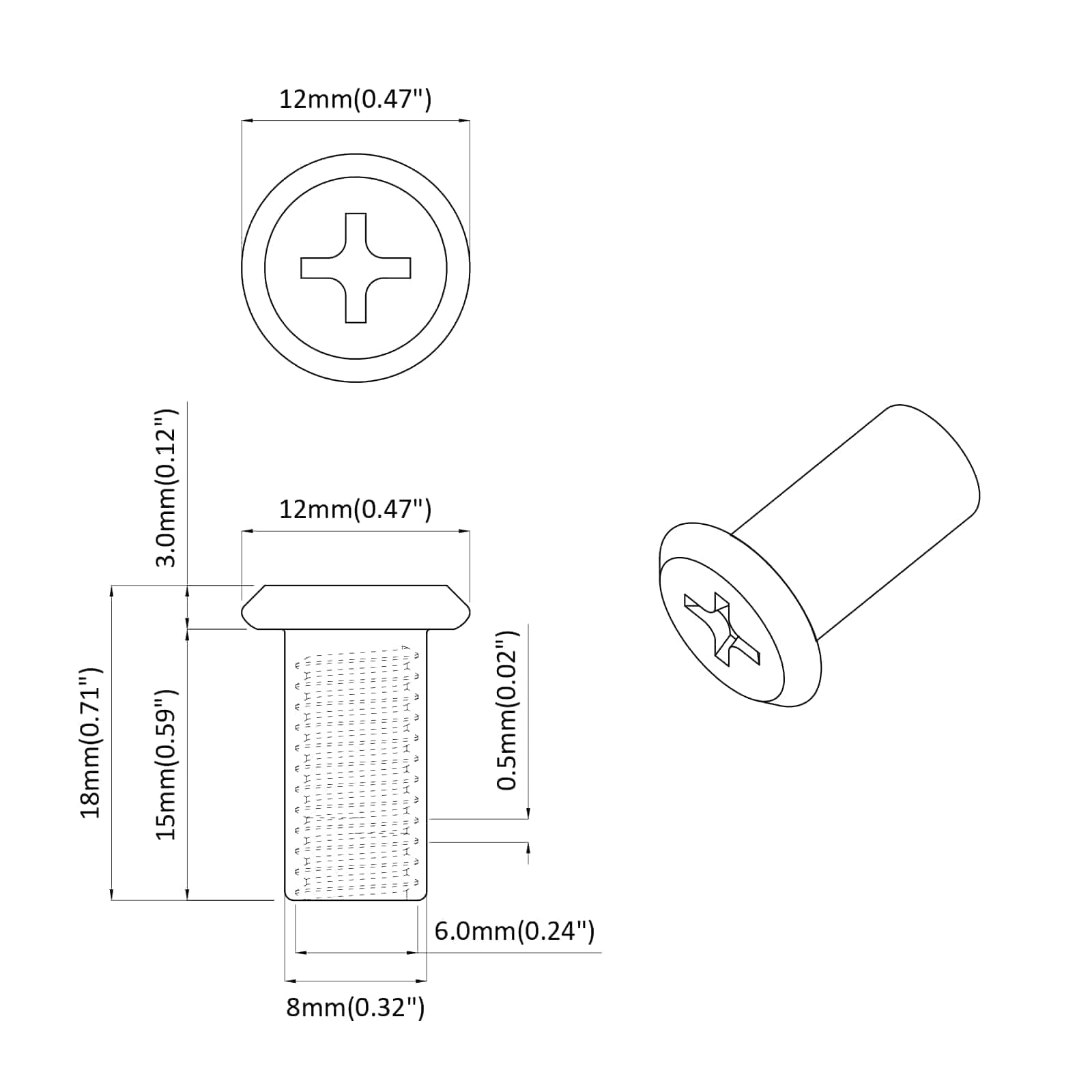 vidaXL Nakretka Zamkowa 12 pcs Nikiel M6 x 15 mm Stal
