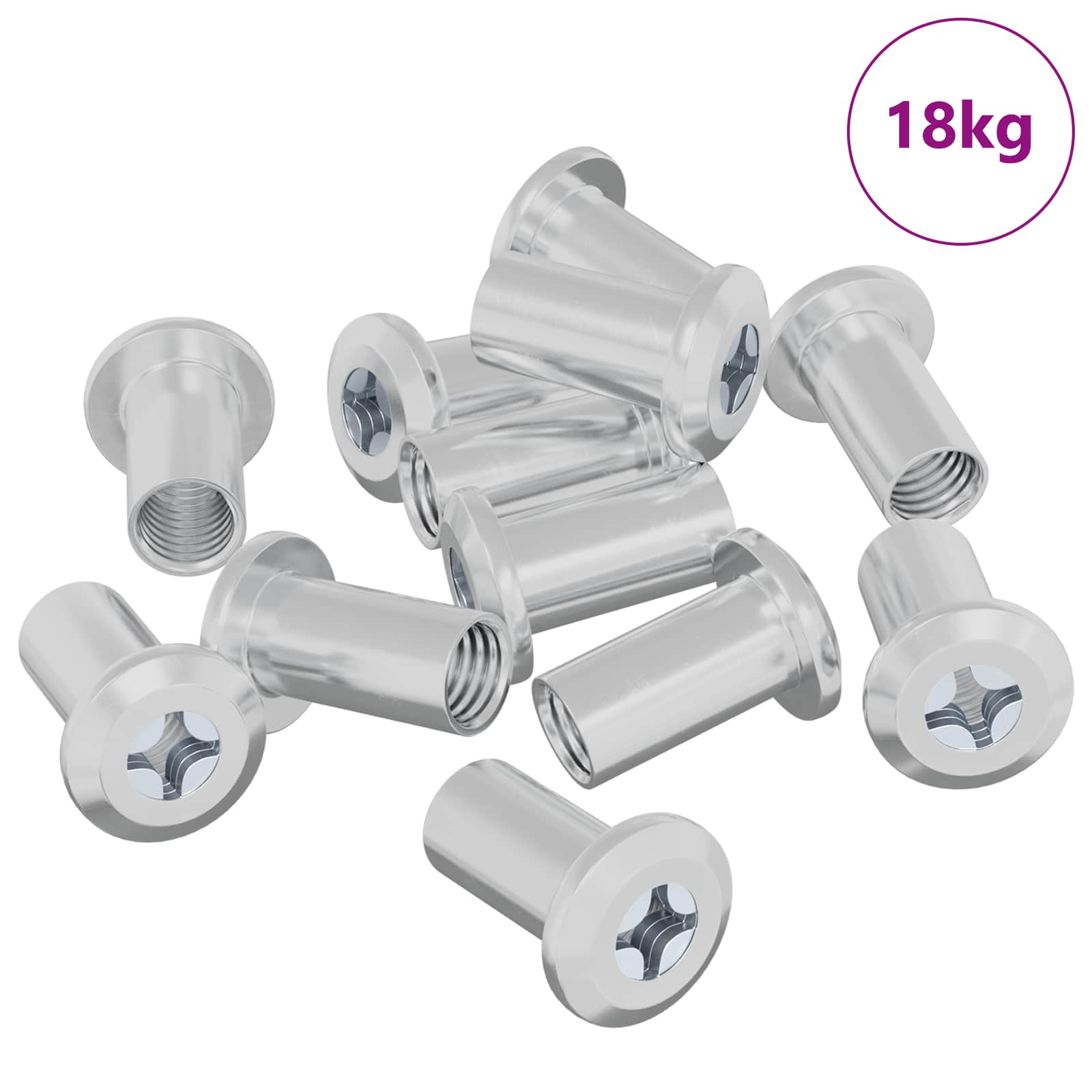 vidaXL Nakretka Zamkowa 3673 pcs Nikiel Stal
