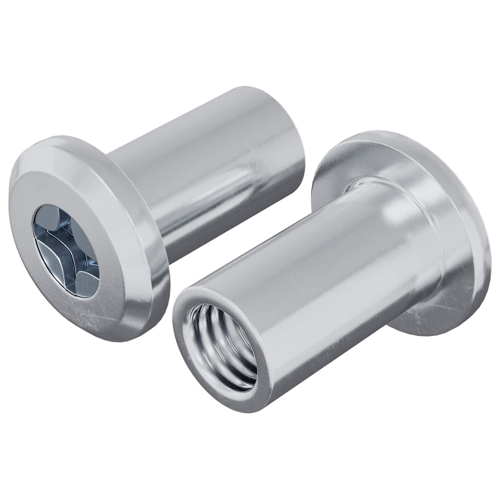 vidaXL Nakretka Zamkowa 2 pcs Srebrny M6 x 15 mm Stal