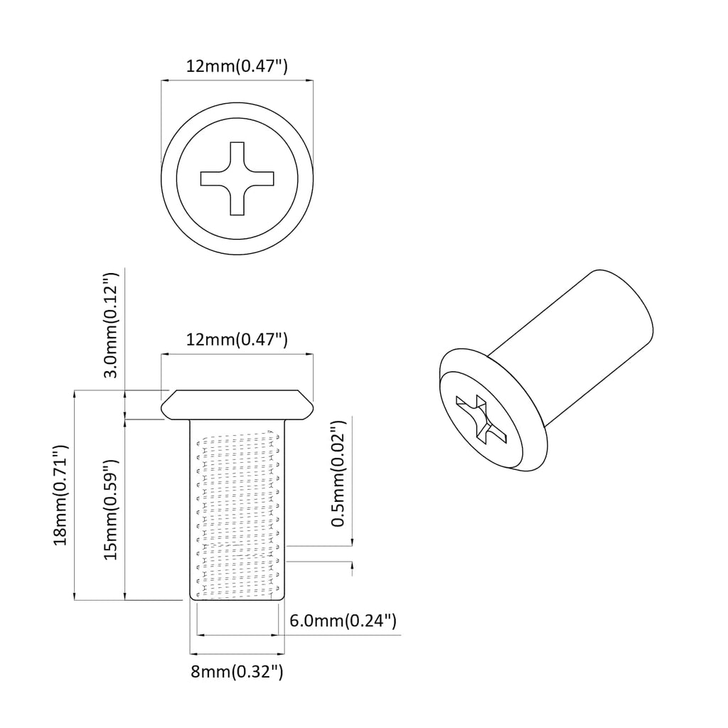vidaXL Nakretka Zamkowa 2 pcs Srebrny M6 x 15 mm Stal
