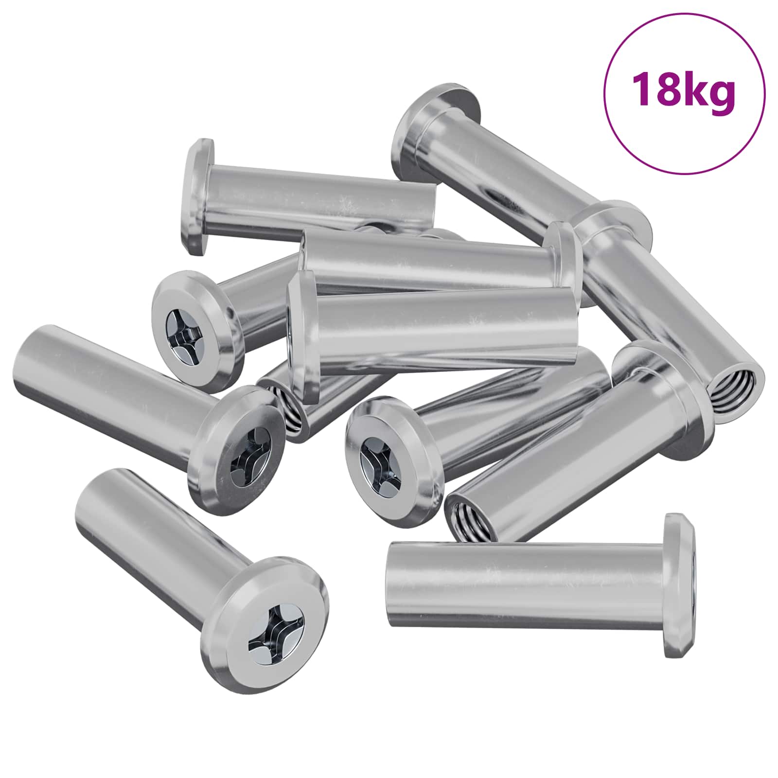 vidaXL Nakretka Zamkowa 2857 pcs Srebrny Stal