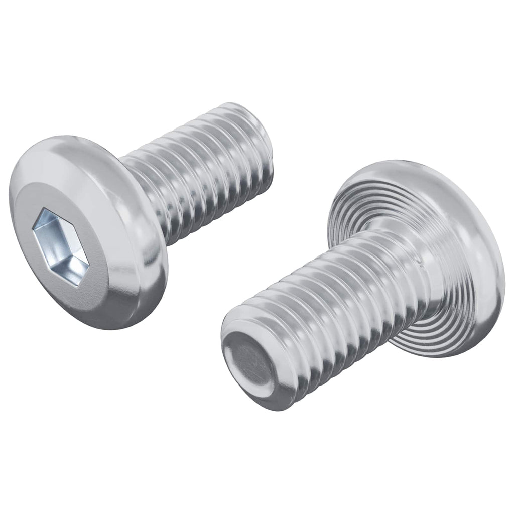 vidaXL Śruba Zablokowująca Gładki 2 pcs Srebrny M6 x 12 mm Stal