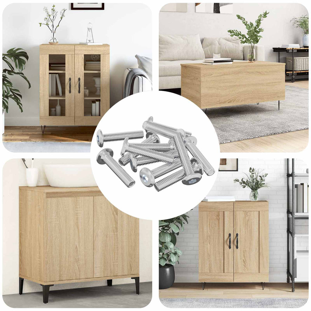 vidaXL Śruba Zablokowująca Gładki 2647 pcs Srebrny Stal