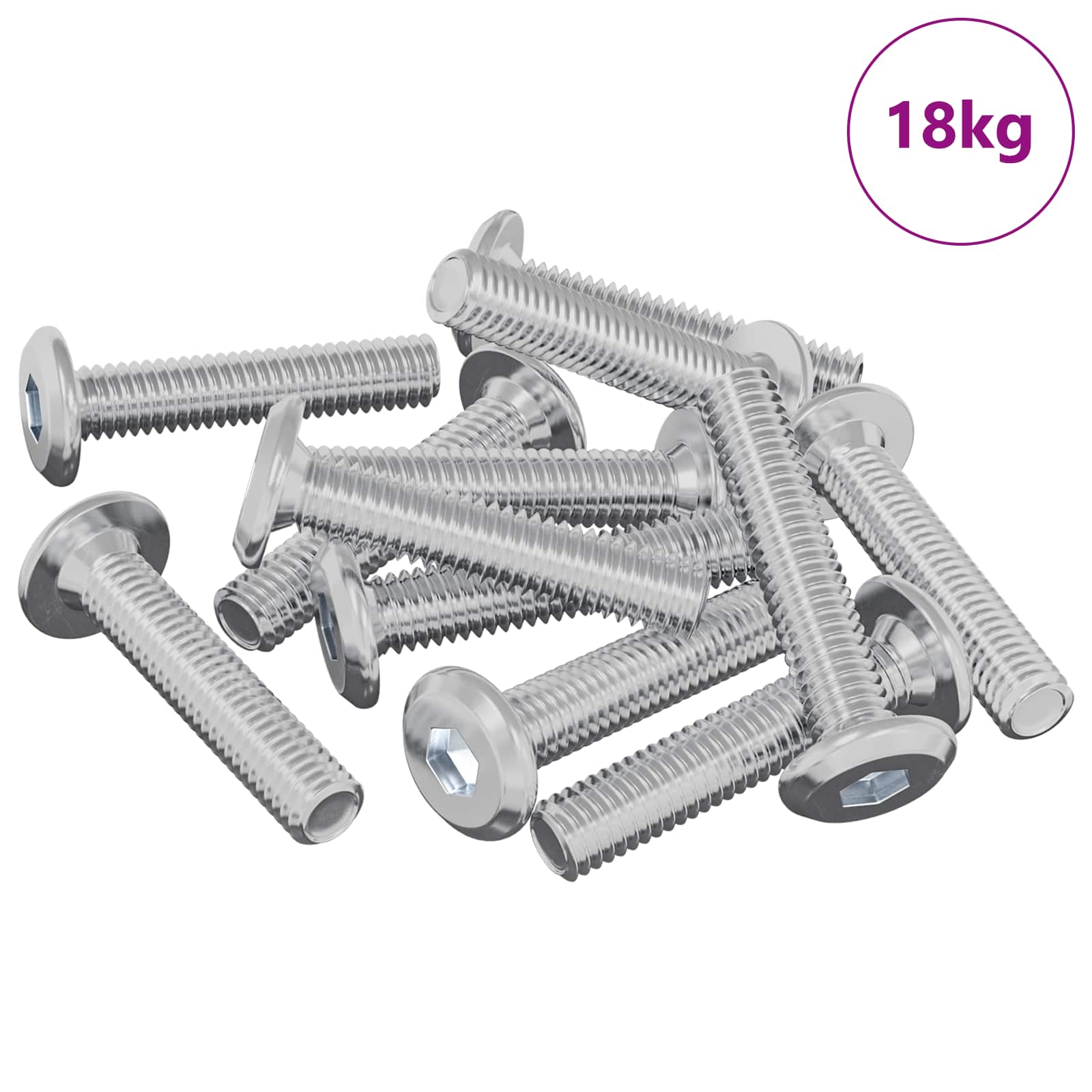 vidaXL Śruba Zablokowująca Gładki 2647 pcs Srebrny Stal