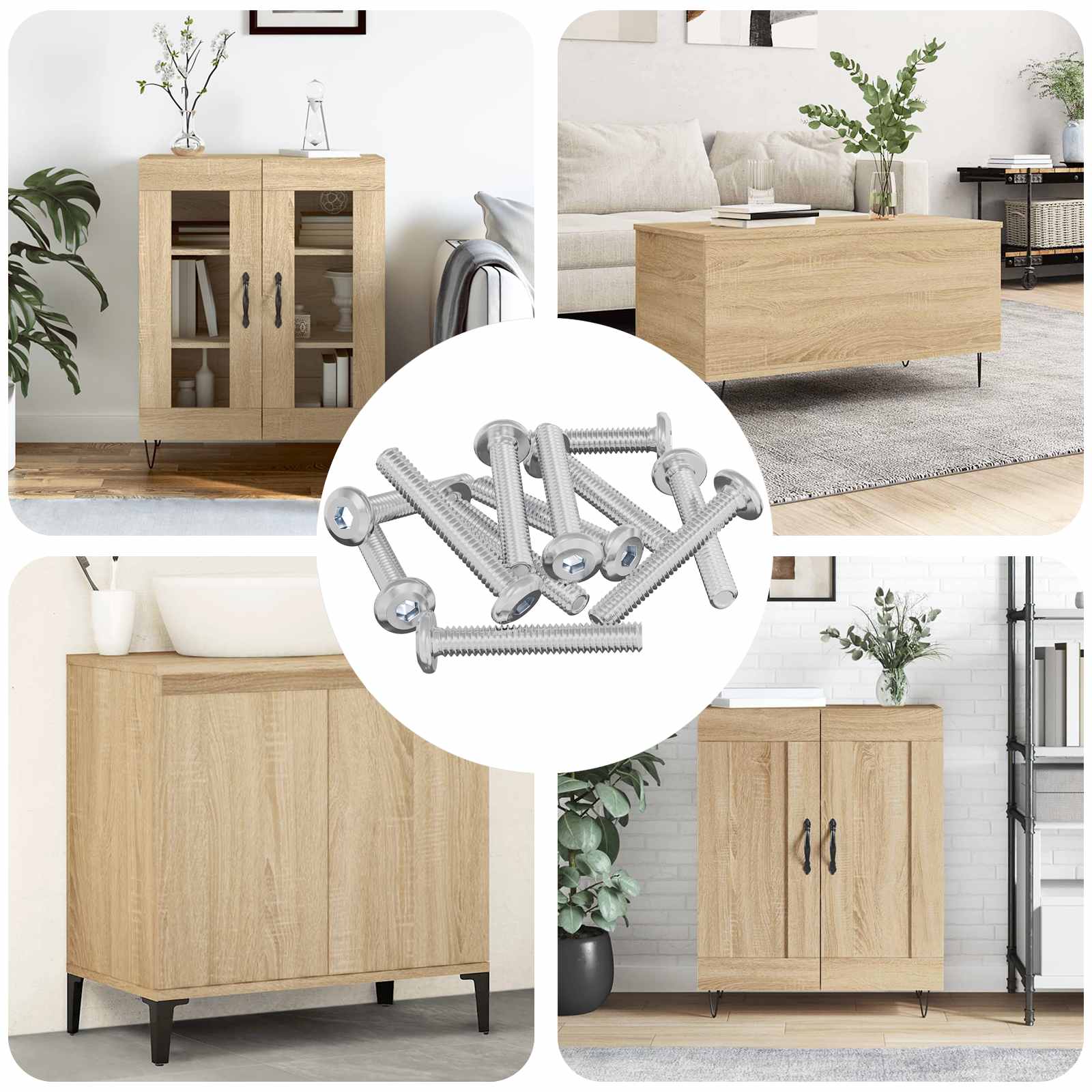 vidaXL Śruba Zablokowująca Gładki 2514 pcs Srebrny Stal