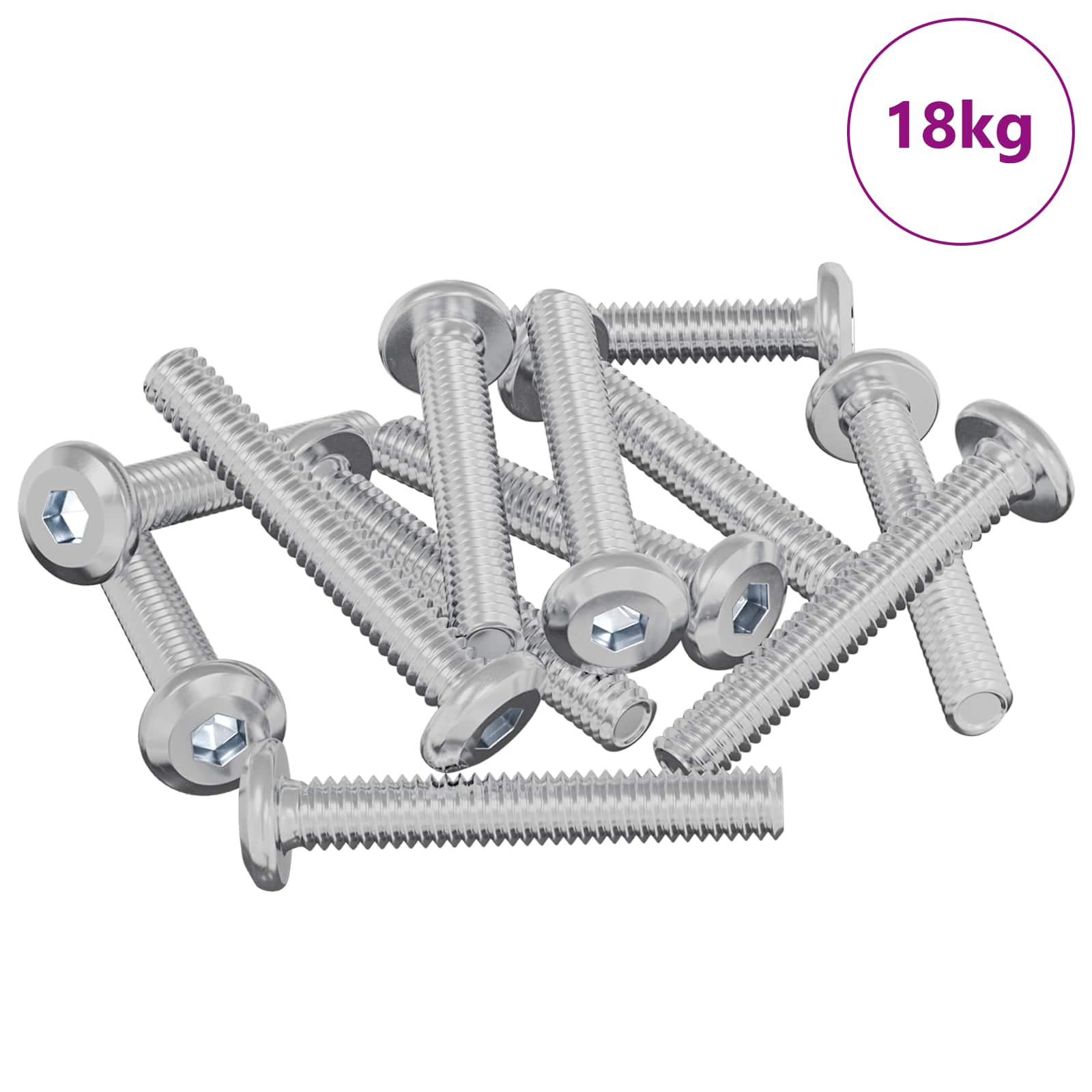 vidaXL Śruba Zablokowująca Gładki 2514 pcs Srebrny Stal