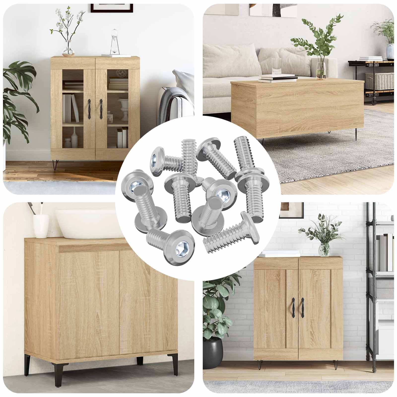 vidaXL Śruba z blokadą głowicy 3600 pcs Srebrny Stal
