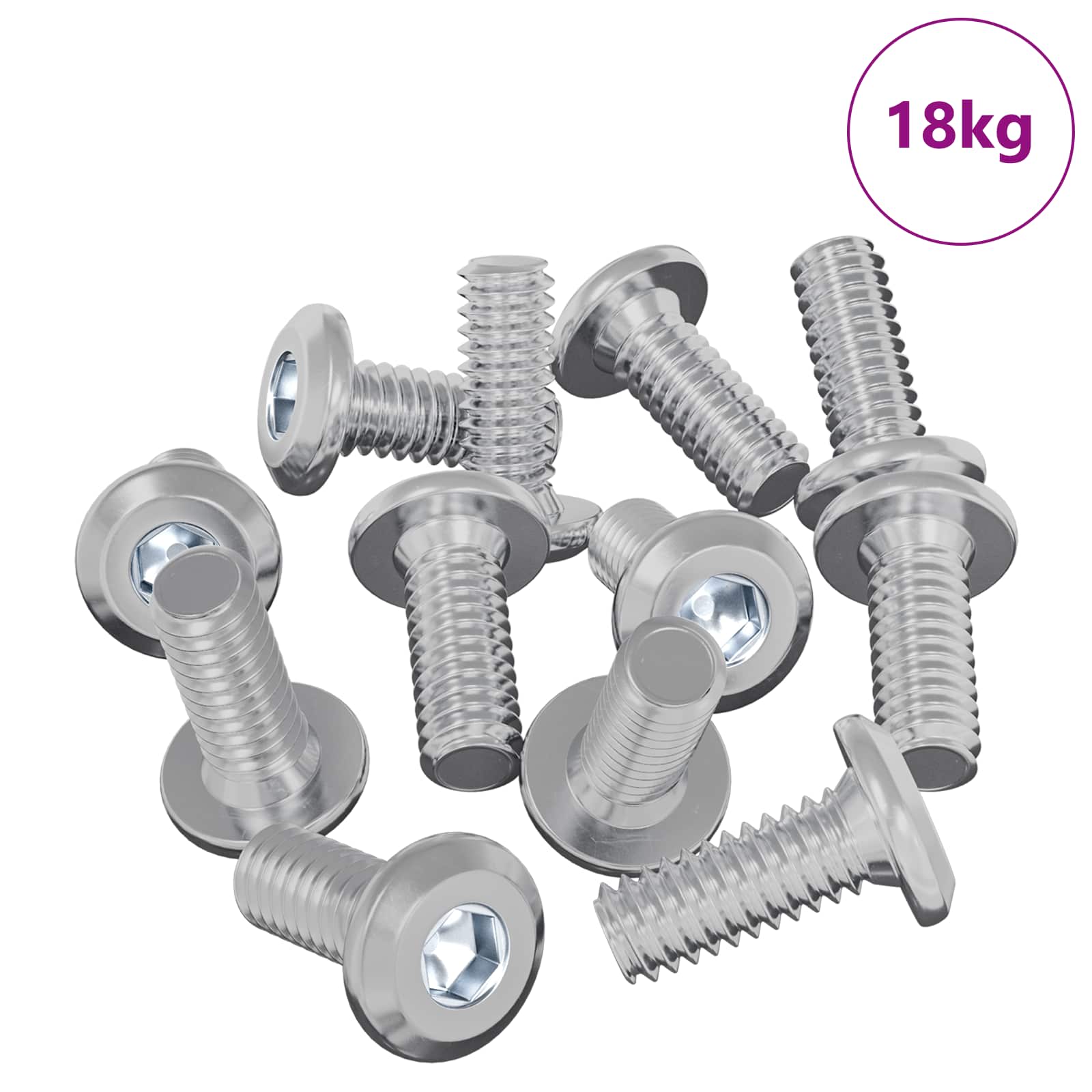 vidaXL Śruba z blokadą głowicy 3600 pcs Srebrny Stal
