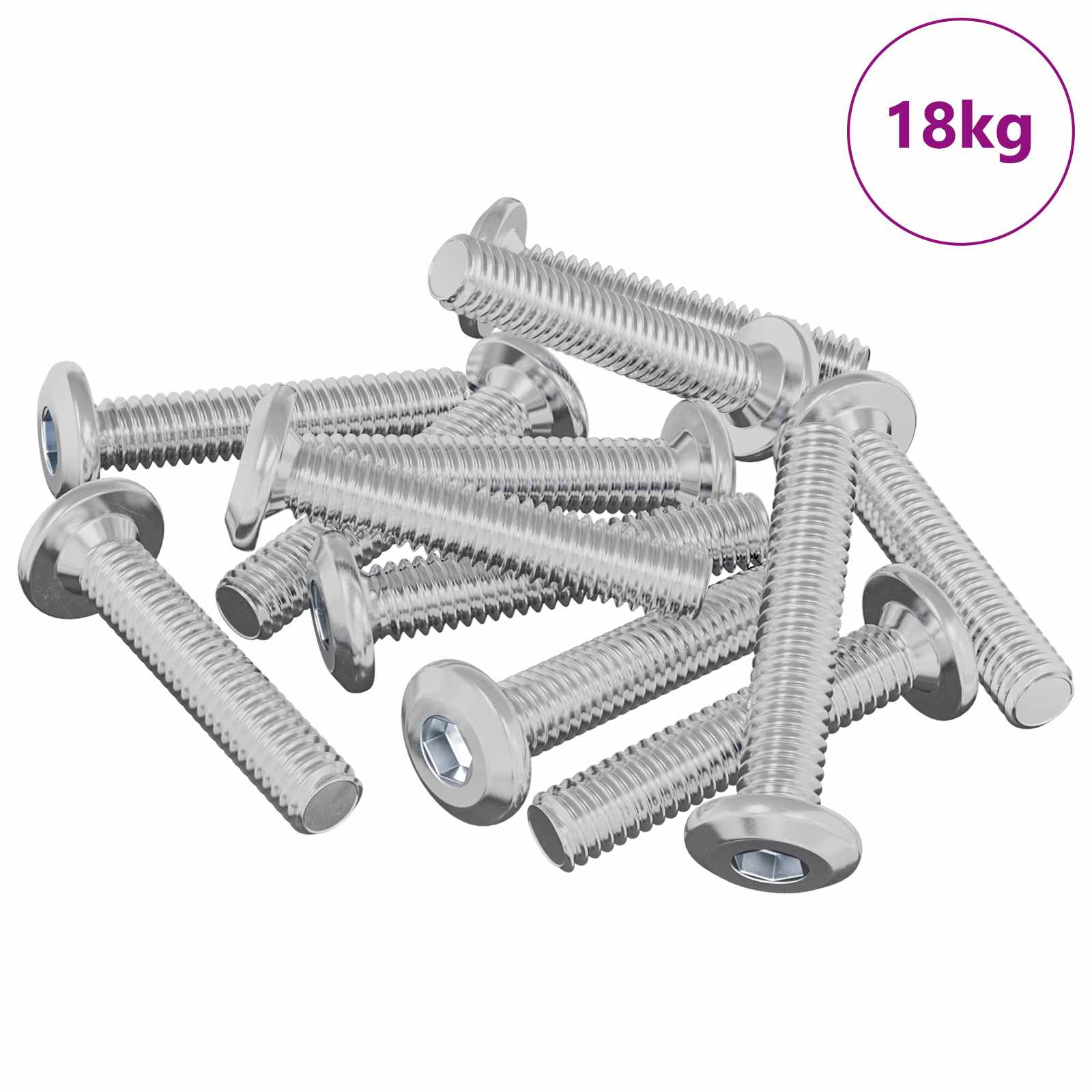 vidaXL Śruba z blokadą głowicy 2647 pcs Srebrny Stal