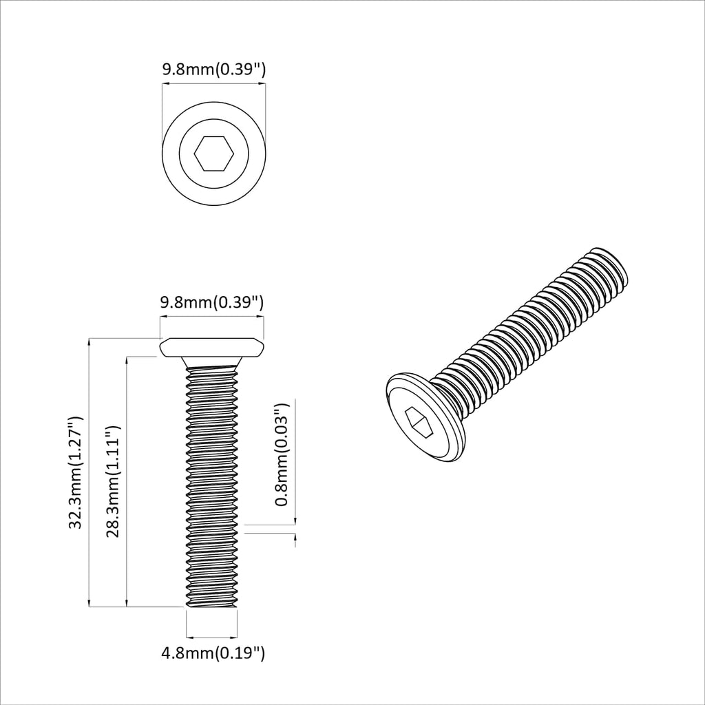 vidaXL Śruba 12 pcs Srebrny 5 x 30 mm Żelazo