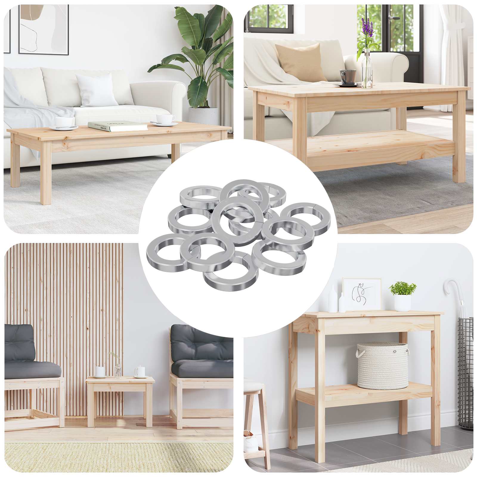 vidaXL Podkładka sprężynowa 12 pcs Biały 13 x 1 mm Żelazo