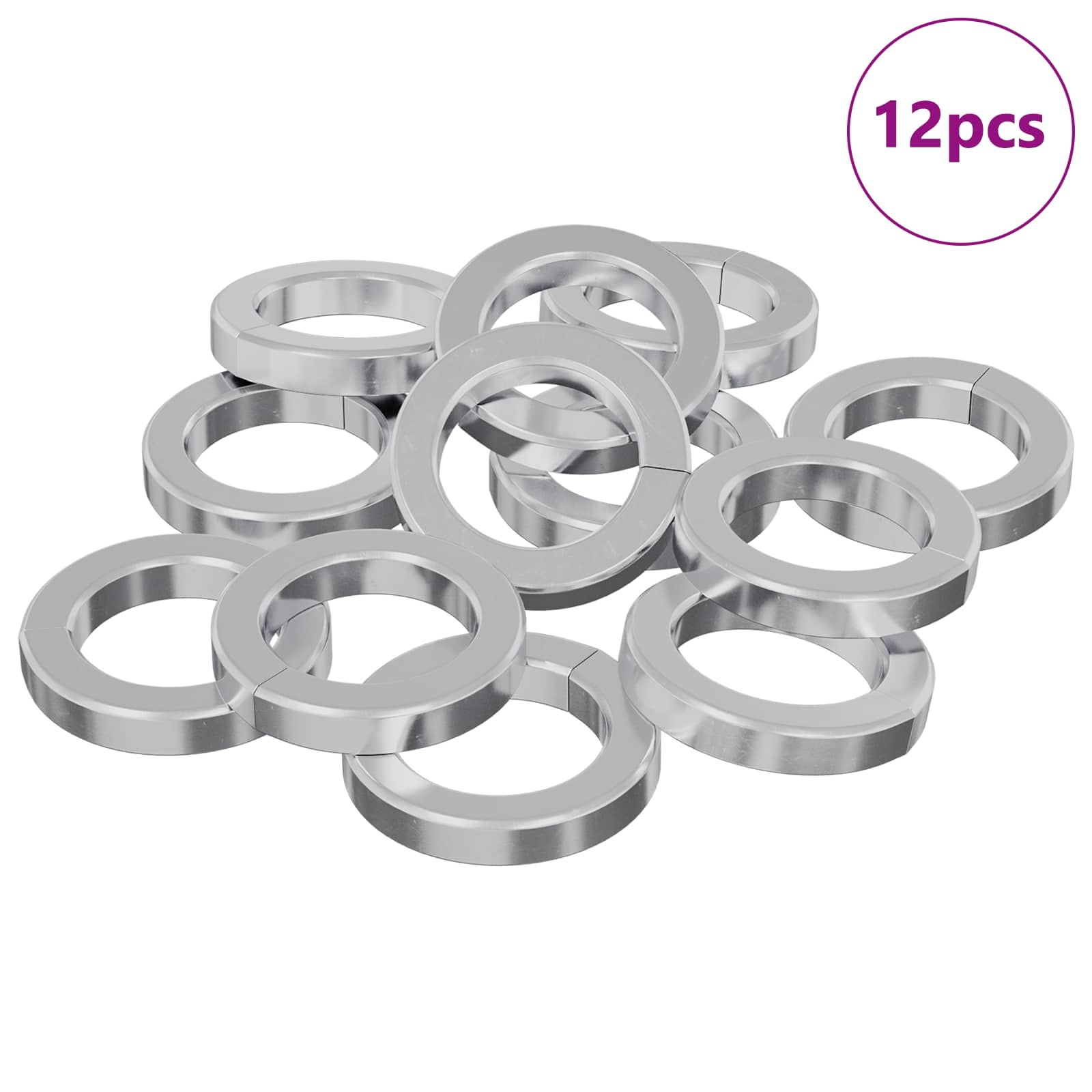 vidaXL Podkładka sprężynowa 12 pcs Biały 13 x 1 mm Żelazo
