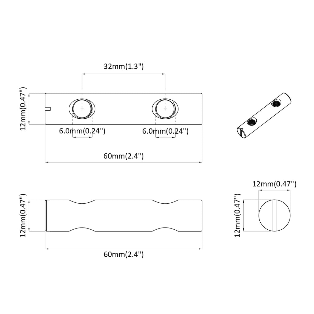 vidaXL Nakrętka 2 pcs Powlekana cynkiem 60 x 12 mm Żelazo