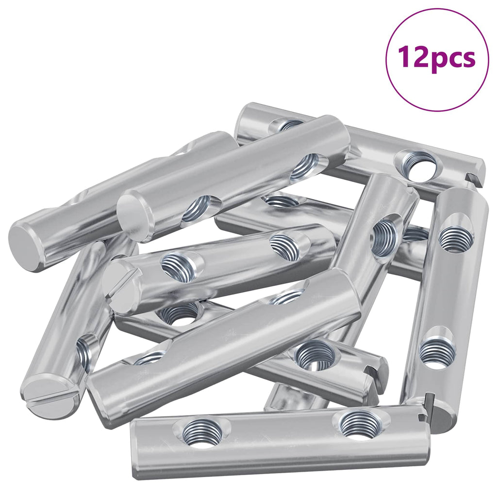 vidaXL Nakrętka 12 pcs Powlekana cynkiem 60 x 12 mm Żelazo