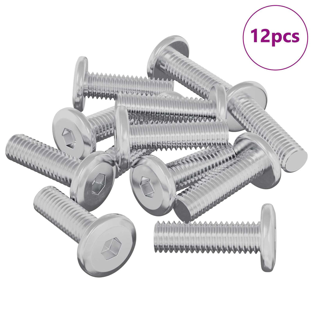 vidaXL Śruba 12 pcs Srebrny 8 x 25 mm Stal