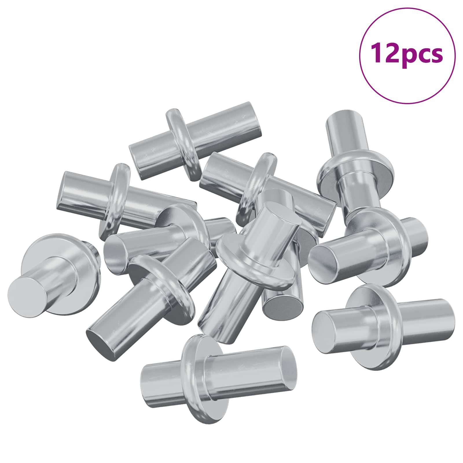 vidaXL Wieszak na półki 12 pcs Srebrny 8,6 x 8,6 x 14,6 mm Stal