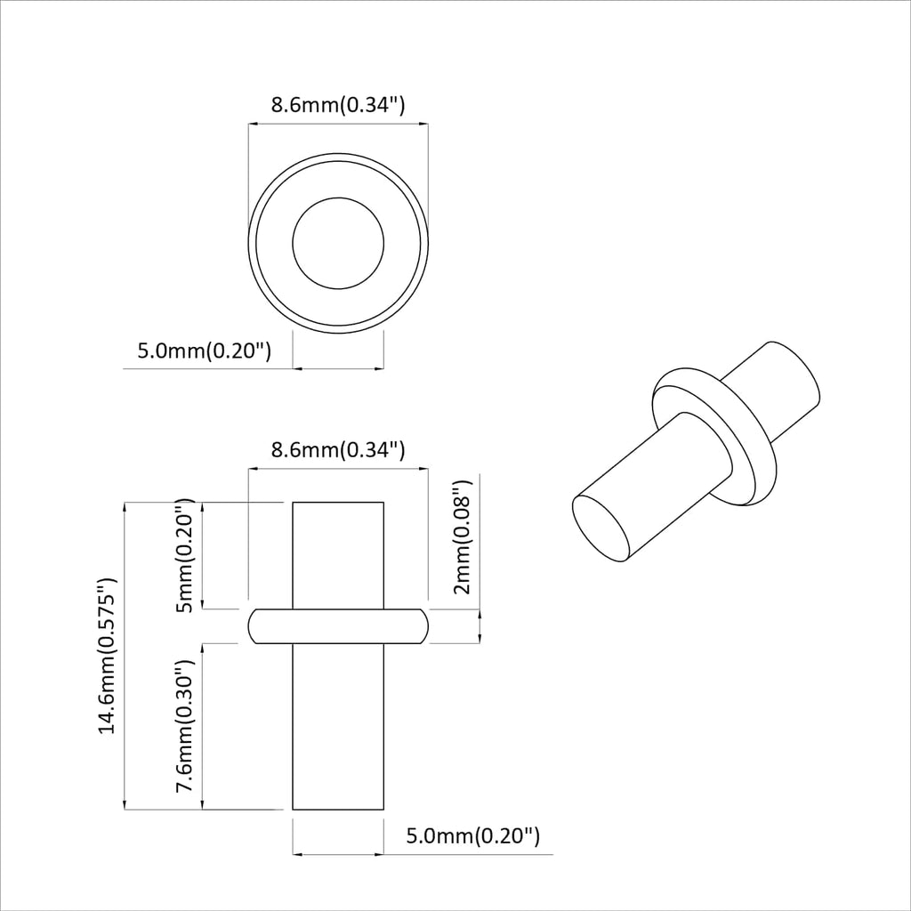 vidaXL Wieszak na półki 12 pcs Srebrny 8,6 x 8,6 x 14,6 mm Stal