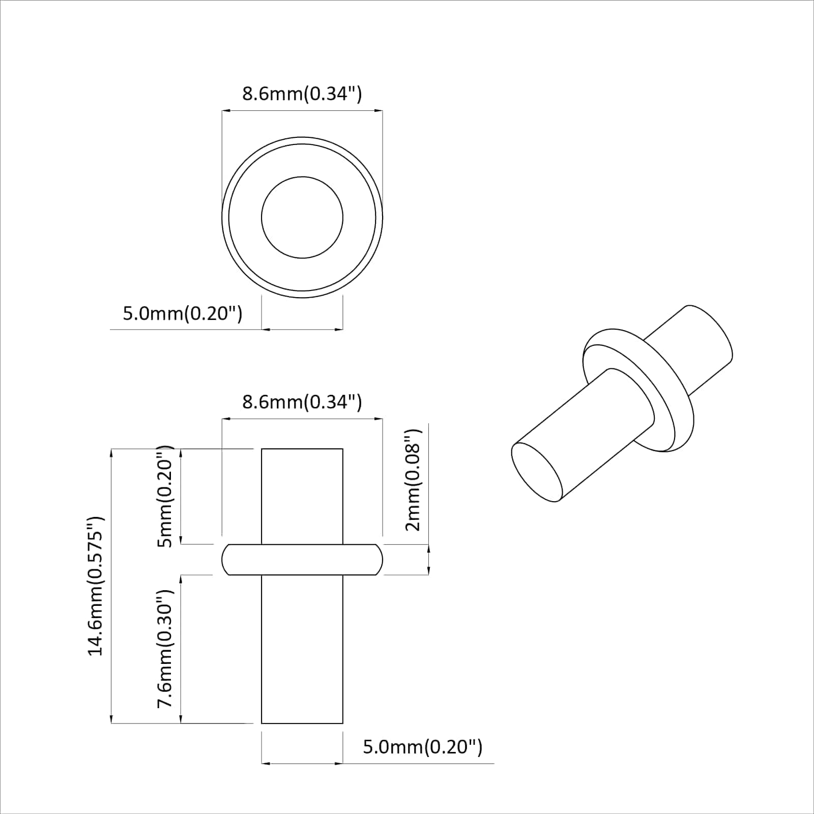 vidaXL Wieszak na półki 12 pcs Srebrny 8,6 x 8,6 x 14,6 mm Stal