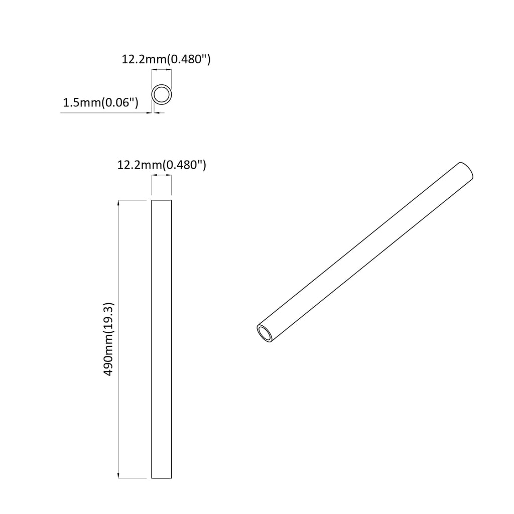vidaXL Rura PVC 2 pcs Biały 12,2 x 1,8 x 500 mm PP, PE