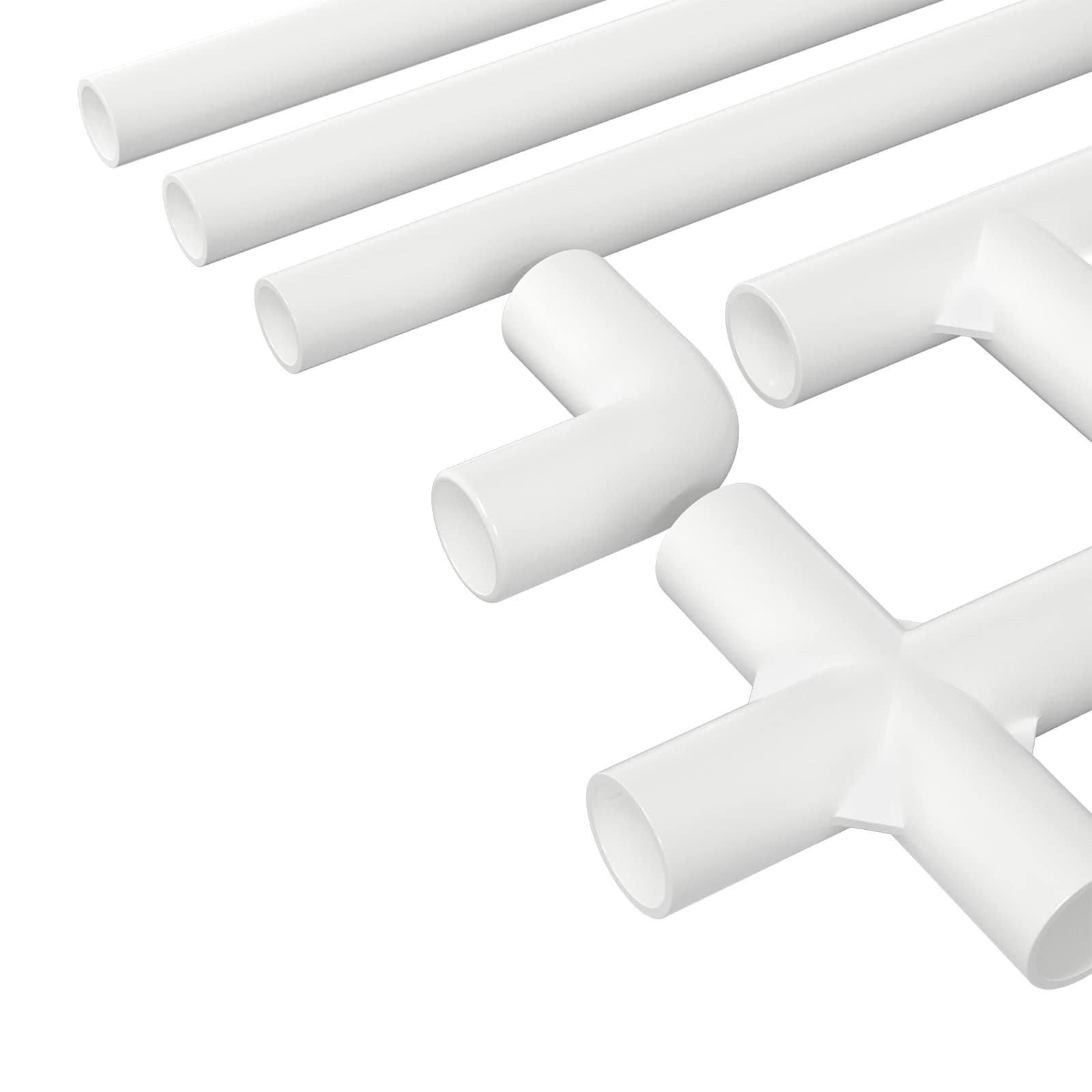 vidaXL Rura PVC 12 pcs Biały 12,2 x 1,8 x 500 mm PP, PE