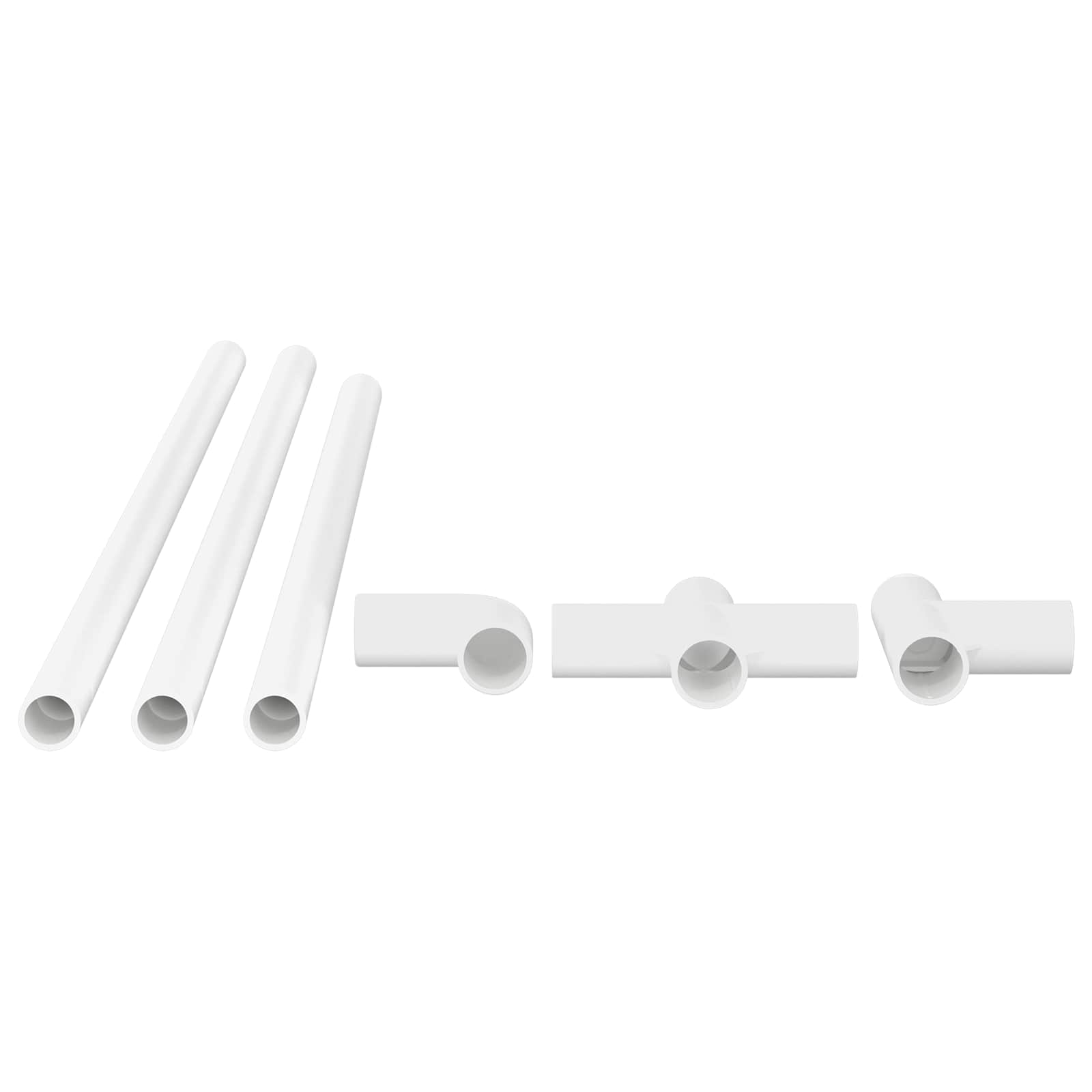 vidaXL Rura PVC 29 pcs Biały PP, PE