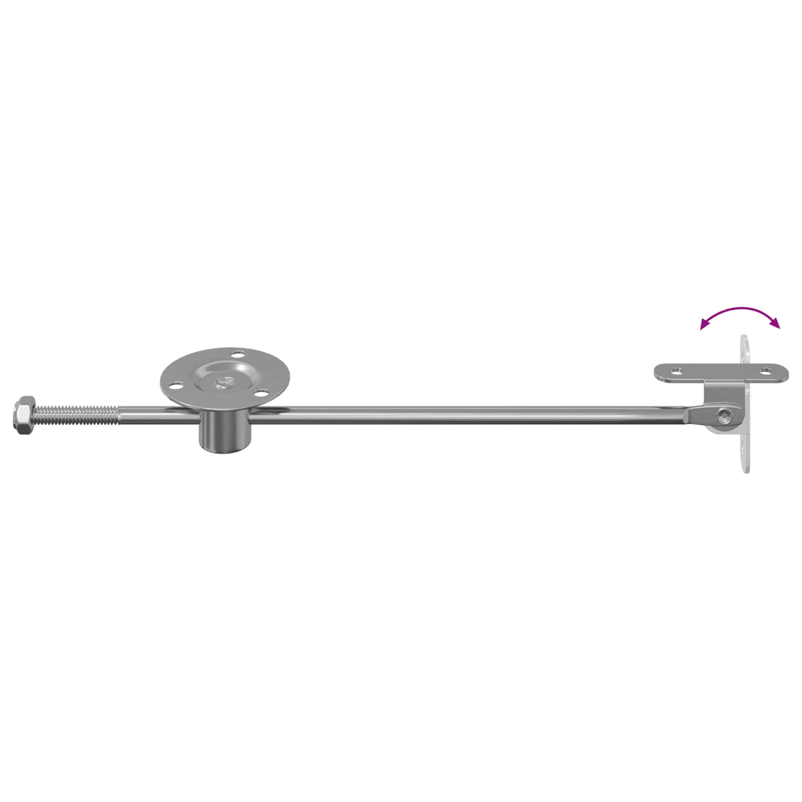 vidaXL Zawias z uchwytem 2 pcs Srebrny 190 mm Żelazo