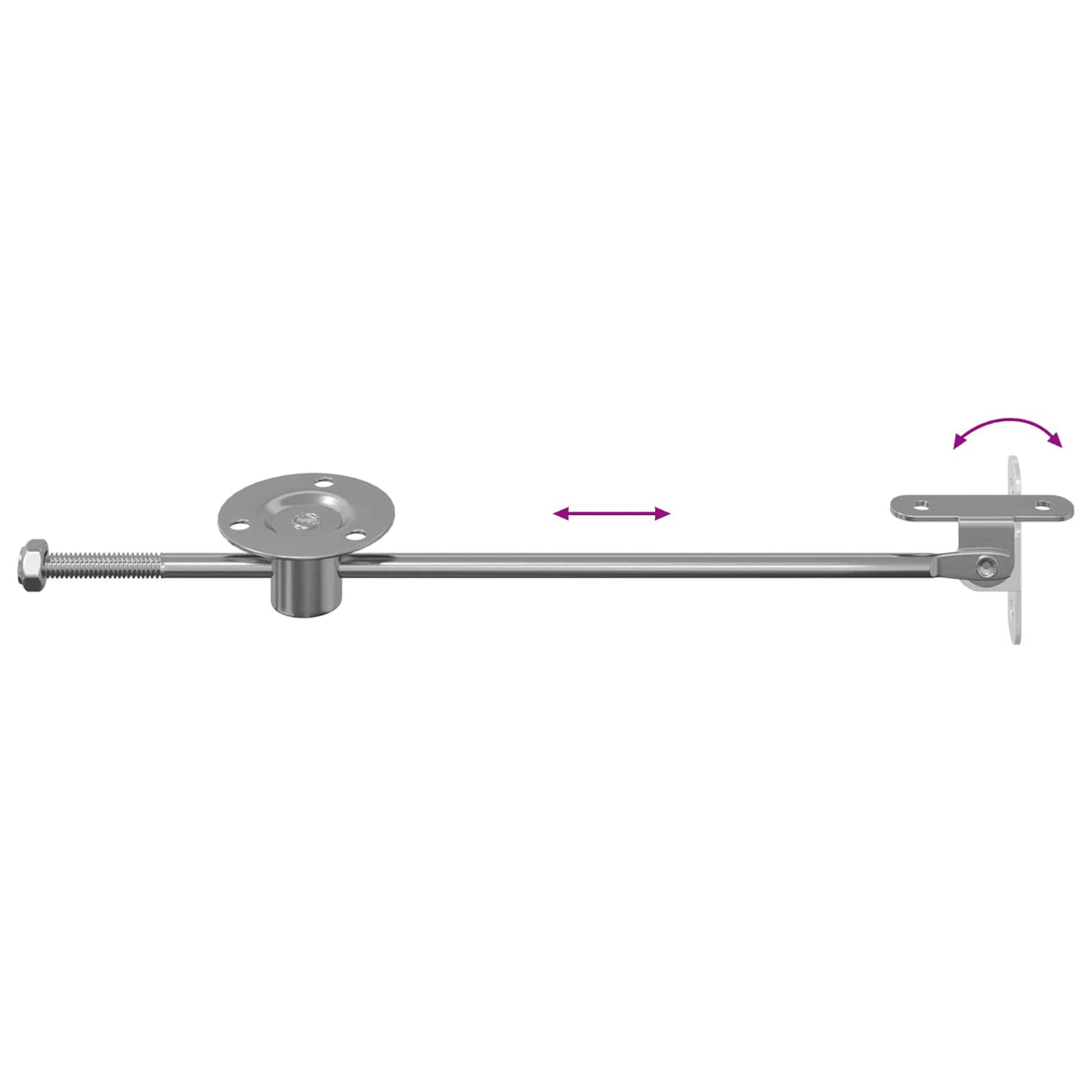 vidaXL Zawias z uchwytem 12 szt. Srebrny 190 mm Metal