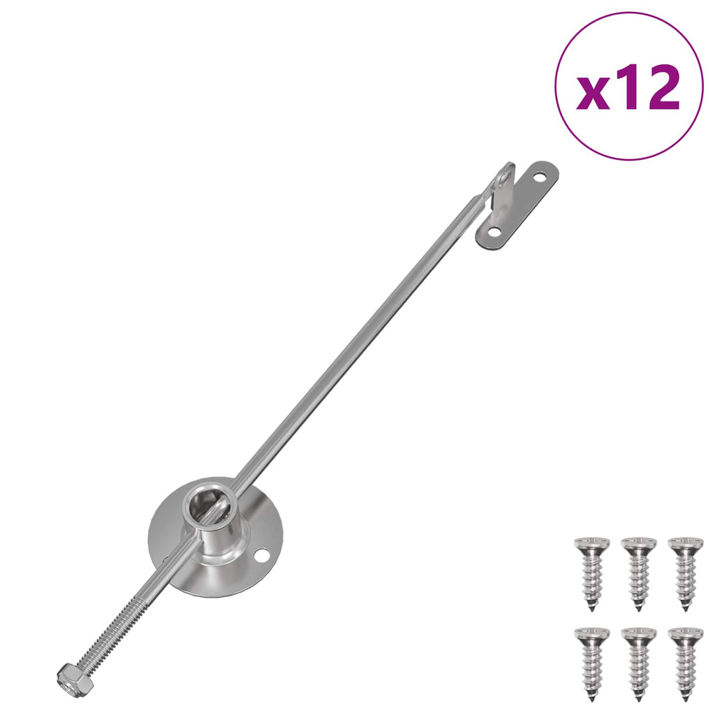 vidaXL Zawias z uchwytem 12 szt. Srebrny 190 mm Metal