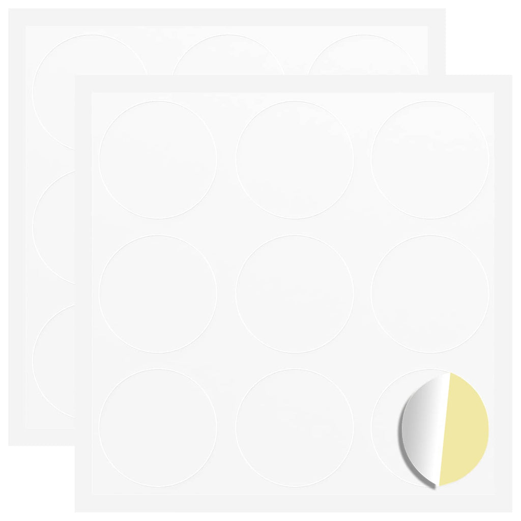 vidaXL Naklejka 2 pcs Biały Ø 20 x 0,5 mm Papier