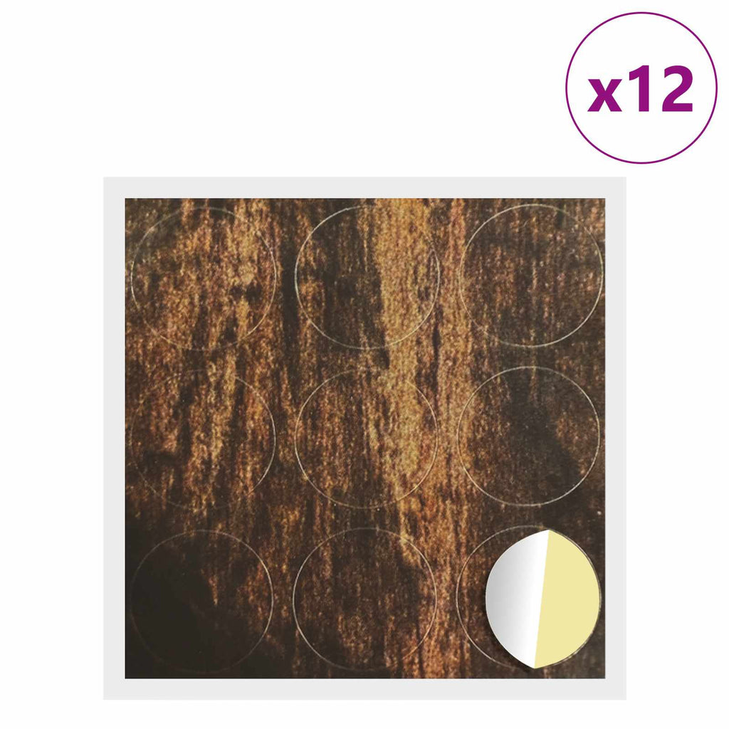 vidaXL Okładka Śrubowa Samoprzylepna 12 pcs Stare drewno Ø 20 x 0,5 mm