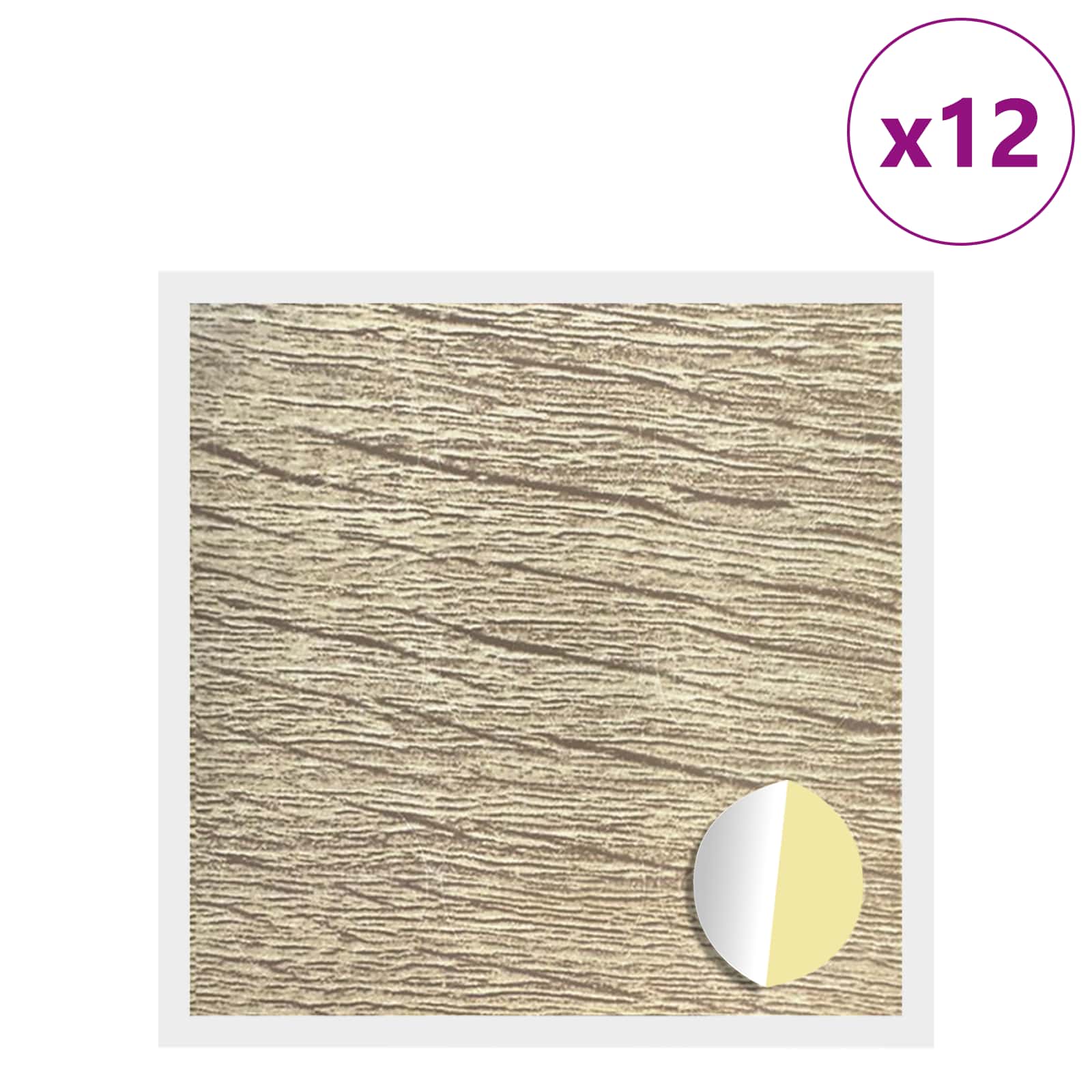 vidaXL Okładka Śrubowa Samoprzylepna 12 pcs Dąb Sonoma Ø 20 x 0,5 mm