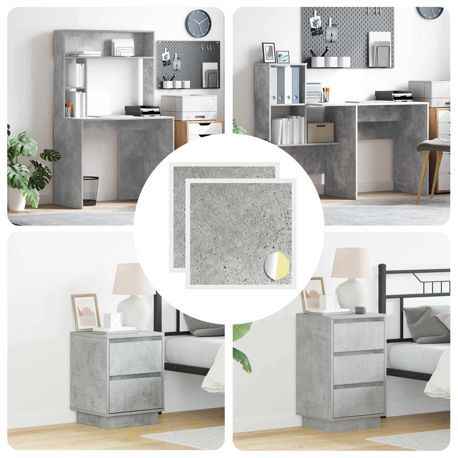 vidaXL Okładka Śrubowa Samoprzylepna 2 pcs Betonowy szary