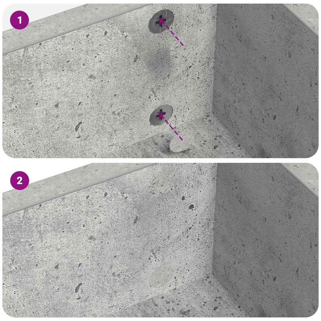 vidaXL Okładka Śrubowa Samoprzylepna 2 pcs Betonowy szary