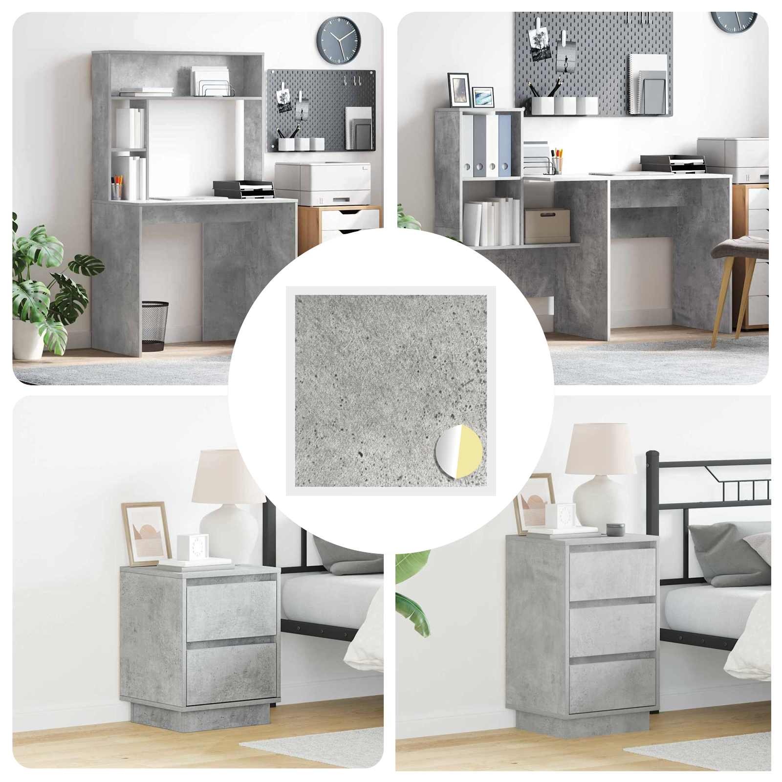 vidaXL Okładka Śrubowa Samoprzylepna 12 pcs Betonowy szary