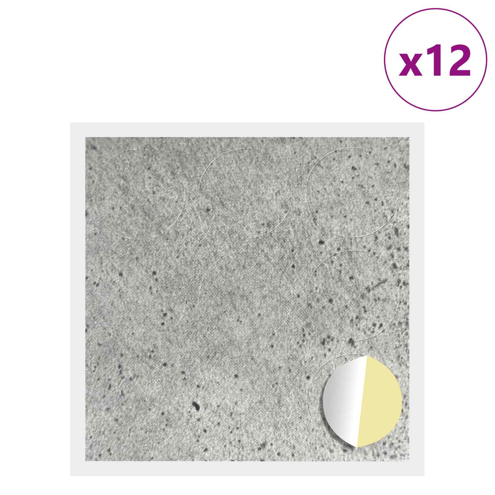 vidaXL Okładka Śrubowa Samoprzylepna 12 pcs Betonowy szary